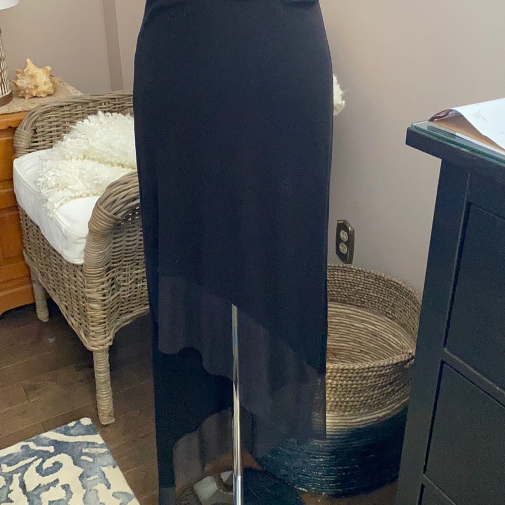 BCBGMAXAZRIA maxi high low black skirt